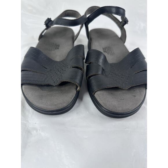 SAS Comfort Heel Strap Sandal Size 8.5WW Midnight Black Made In USA EUC - Picture 5 of 8